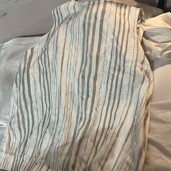 sz S,New with tags Splendid faux wrap linen blend sleeveless stripe blouse $128 - Picture 2 of 8